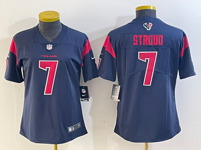 Women's Houston Texans #7 C.J. Stroud Navy Color Rush Vapor Untouchable Limited Stitched Jersey (Run Small) Women's Houston Texans #7 C.J. Stroud Navy Color Rush Vapor Untouchable Limited Stitched Jersey (Run Small)